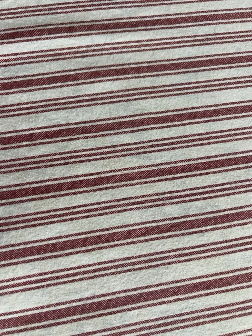 NAUTICA Twin 2 Pc Ticking Stripe Coleridge Red White Sheet Set 1-Flat 1-Fitted